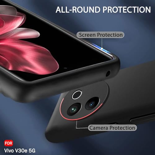Image of TheGiftKart Sleek Back Cover Case for Vivo V30e 5G | Slim Fit Protective Design | Ultra Matte Finish | Camera Protection Bump | Soft Silicon Back Cover Case for Vivo V30e 5G (Silicone, Black)
