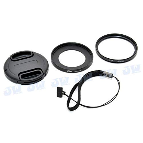 FidgetGear 4in1 Lens Adapter Ring + UV Filter + 52mm Lens Cap for Sony