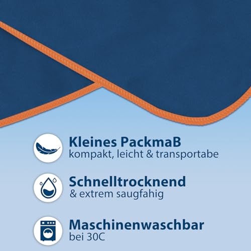 KUOGAS Badeponcho Damen& Herren,Poncho Handtuch, Mikrofaser-Surf Poncho, Badeponcho Handtuch, aus Mikrofaser auch als Umkleidehilfe Strand (Dunkelblau, L)