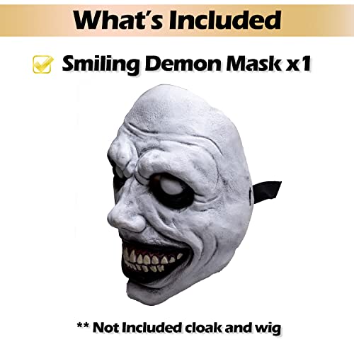 Wellinology Smiling Demon Halloween Scary Mask, Latex Creepy Realistic Ghost Devil Zombie Cosplay Costume Mask Party Props thumb #1