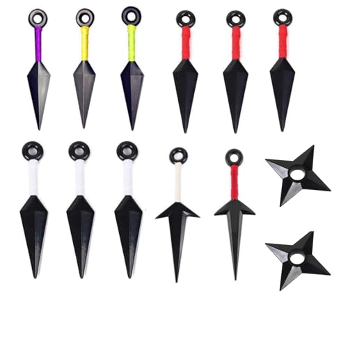 Leaf Village Ninja Kunai Weapon Pack Set is Suitable for Ninja Role-Playing Costumes and Props (13PACK) Black