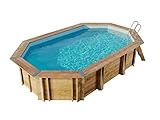 POOLCREW Pool Komplettset Baros, Aufstellpool Set inkl. Pumpe und Filter, Swimmingpool mit Sandfilteranlage und Leiter, Frame Pool Rechteckig 436 x 336 x 119 cm