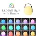 Censinda LED Glowing Ball Light with Handle, 7-Inch Cordless 16 Color Changing and 4 Light Modes Kids Night Light, Rechargeable & Dimmable Mood Lamp with Remote Control for Home Party Camping