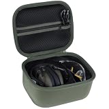 Lebakort Storage Case Compatible with Walkers Razor Slim/PROHEAR 066 030 Electronic Shooting Earmuff Hearing Protection Muff (Army Green Case, for Earmuff+ Glasses)