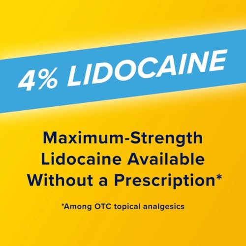 Aspercreme Lidocaine Pain Relief Liquid with No-Mess Roll-On Applicator, Max-Strength 4% Lidocaine Numbs Away Nerve Pain, Moisturizing Aloe Hydrates Dry Skin, 2.5 FL oz - 2