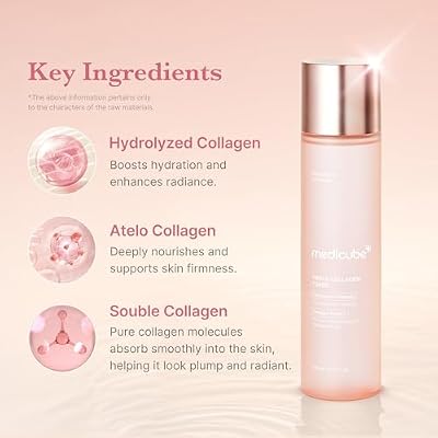 Medicube Triple Collagen Toner - Hydrolyzed, Atelo, Soluble Collagen for Deep Hydration & Plump Skin - Fast-Absorbing Formula for All-Day Suppleness, Korean Skincare (4.73 fl.oz.)