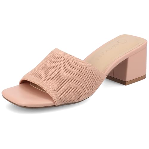 Journee Collection Womens Shilin Stretch Knit Dress Sandals Cushioned Slip
