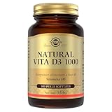 Solgar NATURAL VITA D3 1000 – Vitamina D3 naturale da olio di fegato di pesce, 1000 UI, 100 perle softgel