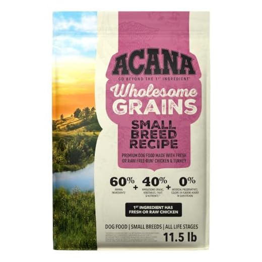 ACANA Wholesome Grains Dry Dog Food Small Breed Recipe Real Chicken Eggs and Turkey 11.5lb Bag