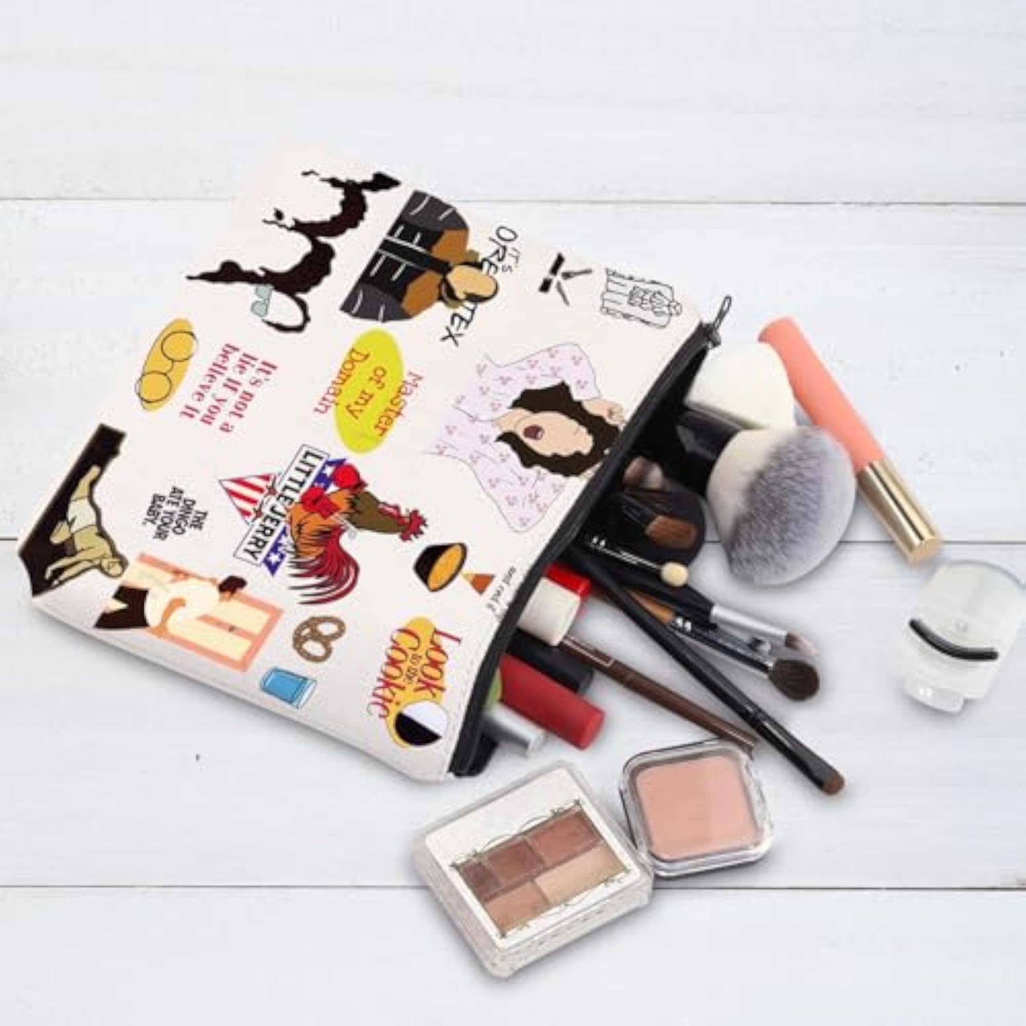 Jerry 90's TV Show Makeup Bag with Funny Rooster Design