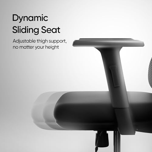 Image of Frido AeroMesh Ergo Chair | Adjustable Armrests & Headrest | Lumbar Support | Breathable Mesh Back Fabric | Customizable Seat Depth & Height | Office Chair for Work & Study |120 kg Capacity | Black