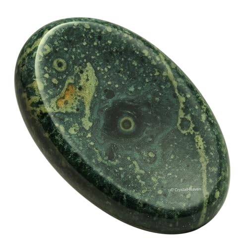 Image of Certified Kambaba Jasper Crystal Thumb Worry Pebbles Stones for Anxiety Stress Relief Massage - AAA Grade Original Healing Gemstone Agate Rubbing Stone for Yoga Meditation Spiritual Reiki Feng Shui