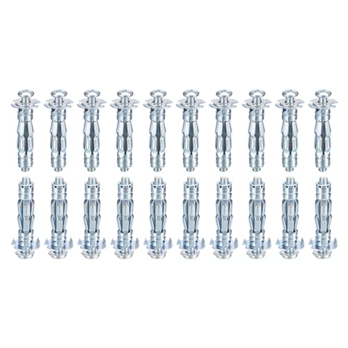 Ancrages muraux creux M5 x 37 mm DTGN en acier carbone argenté pour plâtre (Lot de 35)