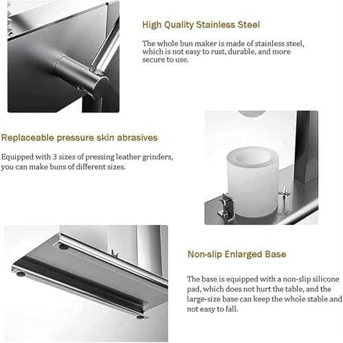 Manual Bun Making Machine,Commercial Baozi Maker,Stainless Steel Steamed Stuffed Bun Making Mold for Cooking Delicious Baozi for Restaurant