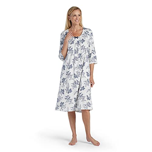 Miss Elaine Nightgown - Women's Nightgown, Soft Midi-Length Gown With 3/4 Sleeves And Beautiful Hand Smocking, Womens Sleepwear And Loungewear (Medium, Blooming Ivory) #TOP9