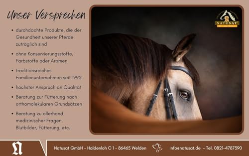 NATUSAT Bierhefe Naturell Pulver - reines Naturprodukt ohne Zusätze für Pferde und Hunde, Ergänzungsfutter für glänzendes Fell und kräftige Haut - reich an B-Vitaminen (5 kg)