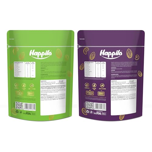 Image of Happilo Premium Nuts Combo 400g I Fit for Fasting | Healthy Snacks Mixed Nuts Cotain Premium Whole Cashews 200g & Californian Almonds 200g