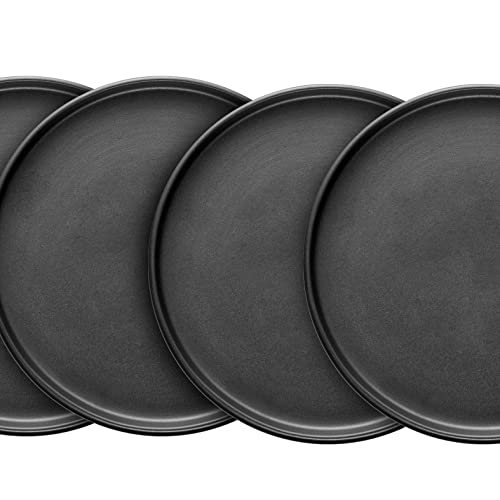 Image of Stone Lain Coupe Stoneware Set of 4, Salad Plates, Black Matte