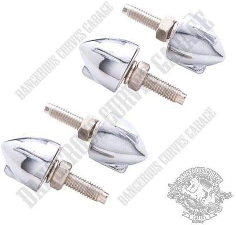4 Show Chrome Wing Spike License Plate Frame Bullet Bolts for Touring Motorcycle Model-PYT-8888-3863