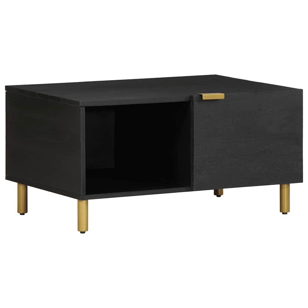 Table basse noire 80x50x40 cm table de salon industrielle en bois