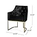 Christopher Knight Home Fern Modern Tufted Glam Accent Chair with Velvet Cushions and U-Shaped Base, Black and Gold Finish