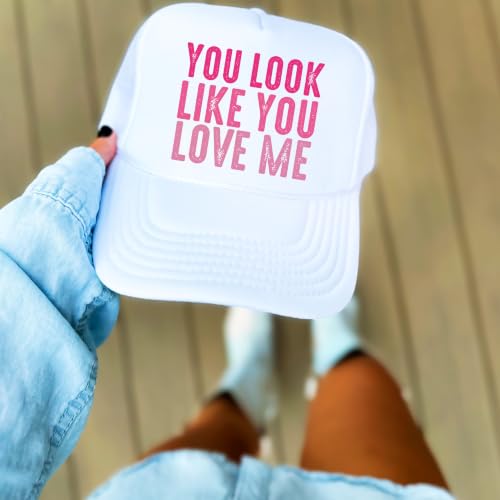 Image of You Look Like You Love Me Trucker Hat Country Song Lyrics Adult Classic 5 Panel Mesh Snapback