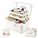ROEOWENE Scatola Portaoggetti per Medicinali Grande, Organizer a 3 Livelli