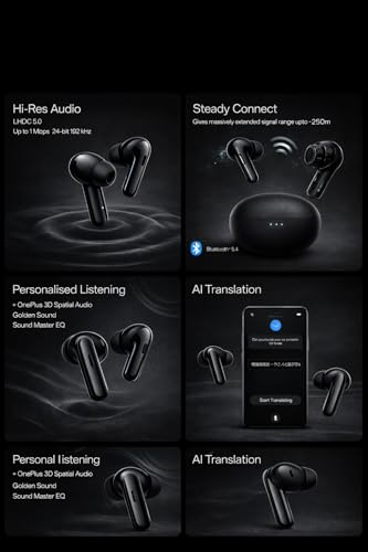 Image of Bluetooth Earbuds for Oppo Enco X3 & Oppo F21 Pro, True Wireless Headphones with Noise Reduction Mic -Black (JNSDD463)