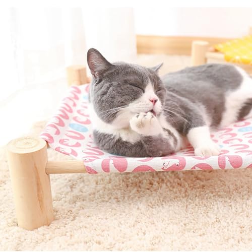 Leprera Katzen- und Hunde- Hängemattenbett, Katzenhängematte, erhöhtes Kühlbett, abnehmbar, tragbar, für drinnen und draußen, Haustierbett, geeignet für B-2