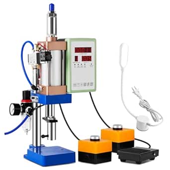 Pneumatic Punch Press Machine 440Lb Desktop Punching Press with Magnetic Lamp & Display Controller