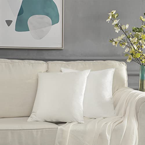 Image of GIGIZAZA Decorative Couch Throw Pillow Covers,Rice Ivory White Square Pillow Cushion Covers 22x22,Pillow Cases Velvet Pillow Covers