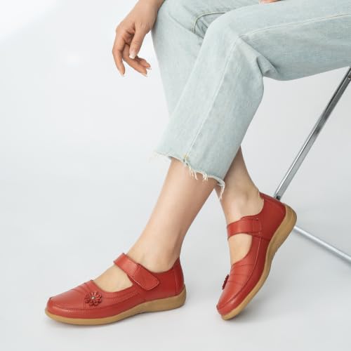 Zapatos planos de ajuste ancho en cuero suave para caminar con total libertad 6