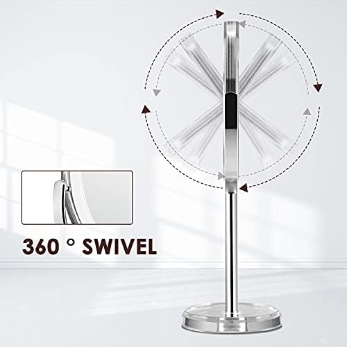 Auxmir Magnifying Makeup Mirror with 1X / 7X Magnification, High Definition, 6 Double Sided Vanity Tabletop Mirror with Crystal-like Style, 360° Rotation for Dressing Table, Desk, Bathroom, Bedroom