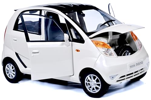 Image of Official Tata-Nano-Die-cast 1 /18 Scale Model Toy Car | Free Wheel (Not Pull Back) - for Boys and Girls Above 3 Years (Nano, White)