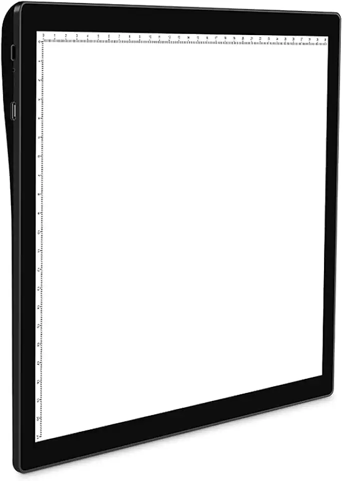 Bloco de desenho com luz LED e tablet gráfico digital para desenho técnico e educação com brilho ajustável, homogeneidade, escala integrada e cantos de segurança arredondados