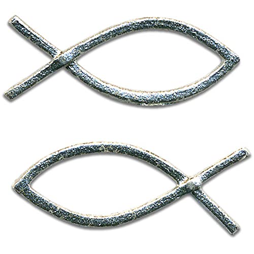 Unbekannt Wachsmotiv Christen Fisch Silber 2 Stück 40x15mm