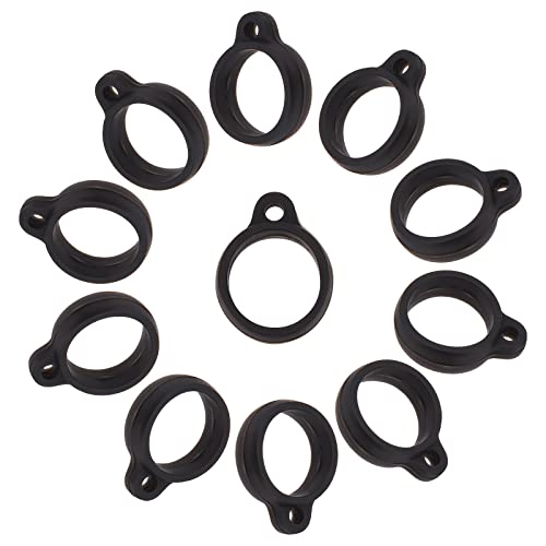 GORGECRAFT 20PCS Anti-Lost Silicone Rubber Rings 13mm Diameter Black Non-Lost O Rings Multipurpose Necklace Lanyard Replacement Pendant Carrying Kit for Pens Device Keychains Office Supplies