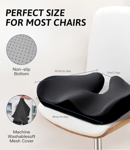 Miniatura 5 de Cojin Coxis Ortopedico, Cojin Coxis De Espuma Memoria, Cojín Ergonómico Para Silla De Oficina, Coxis Y Ciática, Cojín Ergonómico De Gran Tamaño Para Silla Oficina, Coche, Alivio Del Dolor Y La Ciática