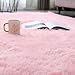 Shag Area Rugs for Bedroom Living Room,4X6 Ultra Soft Fluffy Area Rugs for Dorm, Indoor Carpet Nursery Rugs for Kids Girls Room Home Decor,Pink