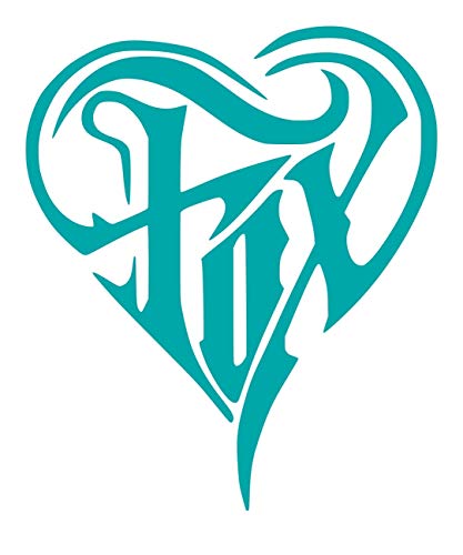 Teal Fox Heart Tribal Decal Vinyl Sticker Graphics|UR Impressions|Car Truck SUV Van Wall Window Laptop|Teal|5.5 X 4.8 Inch|URI278-T