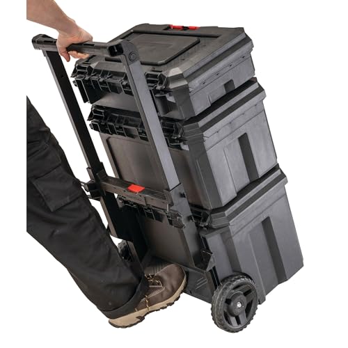 Image of CRAFTSMAN VERSASTACK XL Tool Box with Wheels, Waterproof, Stackable System, Portable Rolling Storage for Indoor /Outdoor Use, 22.5 Inch (CMST21445)