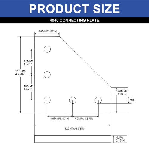 Image of 10pcs 4040 L Corner Bracket Joining Plate T Slotted Accessories 4040 Hardware Connector 4040 with T Nuts and Screws Silver