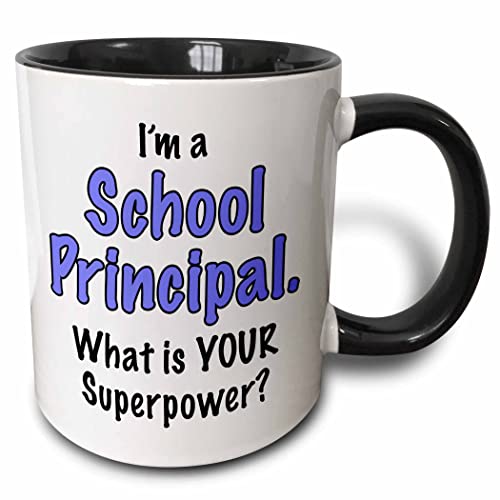3dRose I'm A School Principal What Is Your Superpower Blue Two Tone Mug, 1 Count (Pack of 1), Multicolor