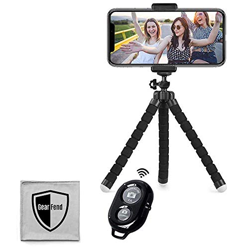 GearFend 6.5â€ Flexible Universal Tripod, Smartphone Mount with Wireless Remote Control for All iPhones, Samsung Phones and Most Mobile Phones Plus Microfiber Cloth