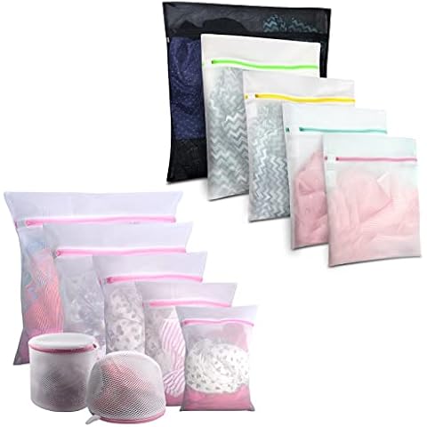 GOGOODA Set of 12 Mesh Laundry Bags,5 Pack Fine Mesh Laundry Bags and 7 Multi Size Wash Bags Cover