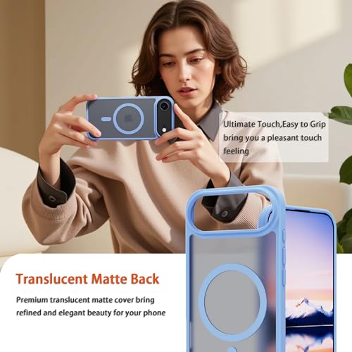 Image of Magnetic for iPhone 17 Air Phone Case, [Compatible with MagSafe], Screen Protector X1, [Military Grade Drop Protection],Matte Finish,Slim,Shockproof,Protective (Light Blue, iPhone 17 AIR)