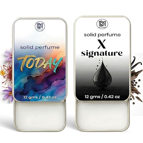 Image of Dr.Mashur Solid Perfume |x signature&Today Alcohol Free Wax Perfume Balm, Long Lasting | Pocket Tin 12g, Pack Of 2| Non Greasy Smooth Glide, Travel Friendly Men And Women