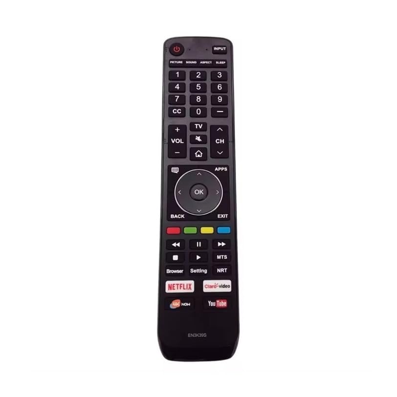 Télécommande de remplacement EN3K39S pour Smart TV LED 4K compatible avec Hisense