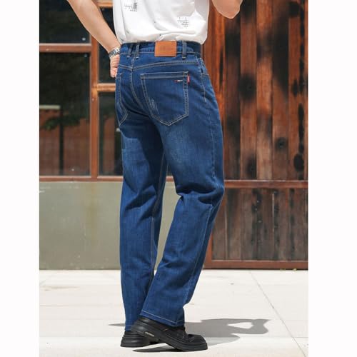 XYGJZ Mens Straight Leg Denim Jeans Regular Fit Long Denim Pants4