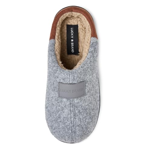 Image of Lucky Brand Boys Micro Suede Sherpa Clog Slippers Warm Plush Lined Indoor Outdoor Slip On House Shoes Cozy Kids Winter Clogs